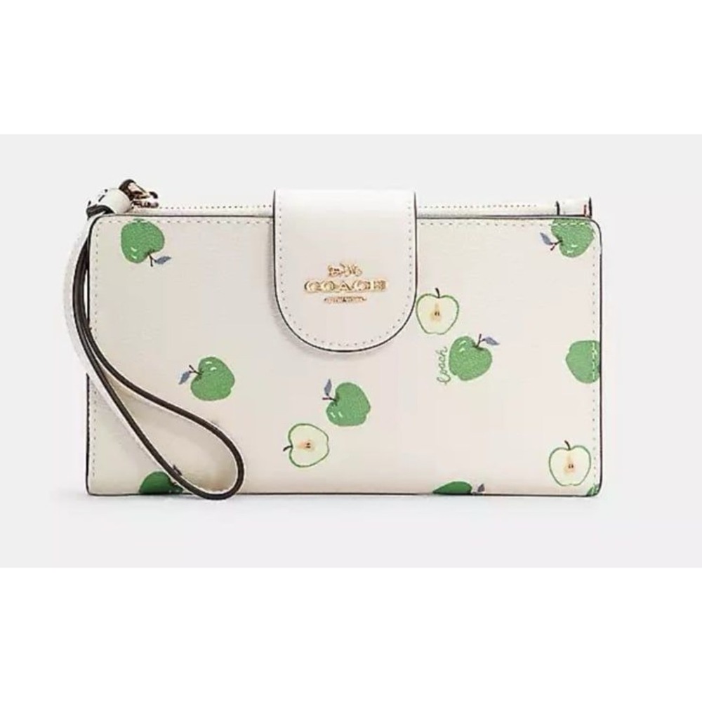 COACH Phone Wallet With Apple Print NEW
